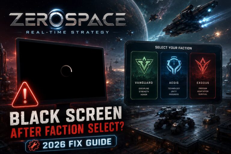 How to Fix ZeroSpace Black Screen After Faction Select Bug (2026 Guide)
