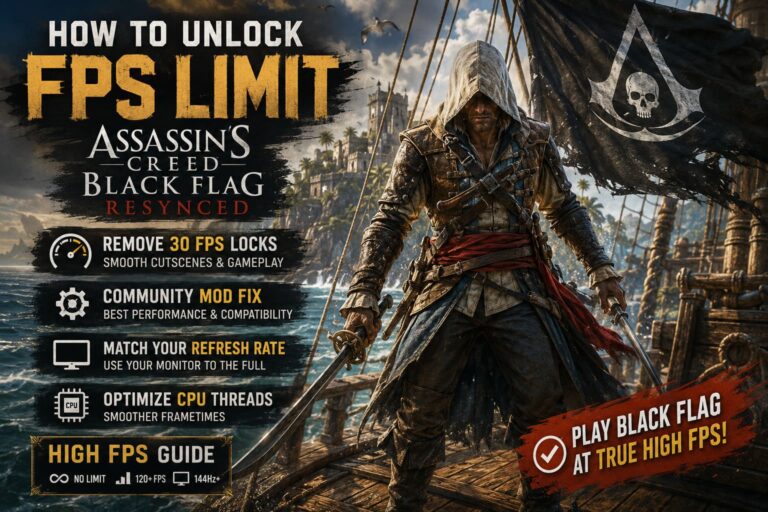 How to Unlock FPS Limit in Assassin’s Creed Black Flag Resynced: Complete Guide