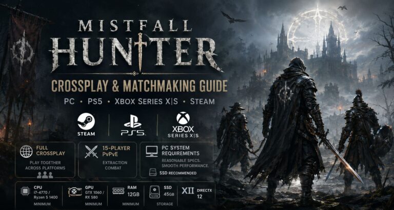 Mistfall Hunter Crossplay & Matchmaking Guide: PC, PS5, Xbox Series X|S, and Steam System Requirements