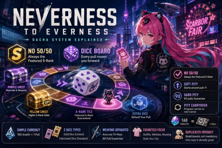 Neverness to Everness Gacha System Explained: How the No 50/50 Rule and Dice Board Work