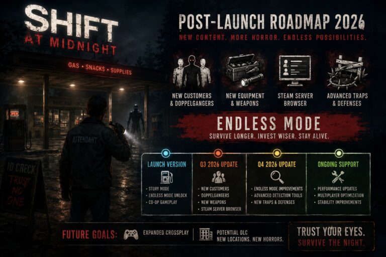 Shift At Midnight Post-Launch Roadmap 2026: New DLC, Game Pass Updates, and Endless Mode Content