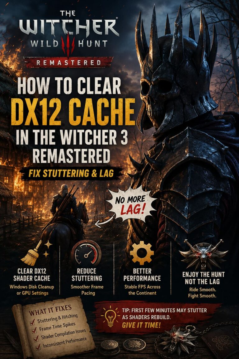 How to Clear DX12 Cache in The Witcher 3 Remastered: Fix Stuttering & Lag