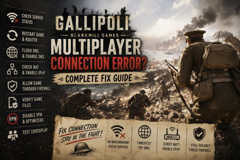 How to Fix Gallipoli BlackMill Games Multiplayer Connection Error: Complete Guide