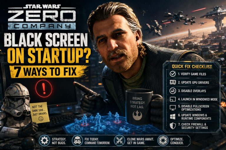 Star Wars Zero Company Black Screen on Startup Steam: 7 Ways to Fix