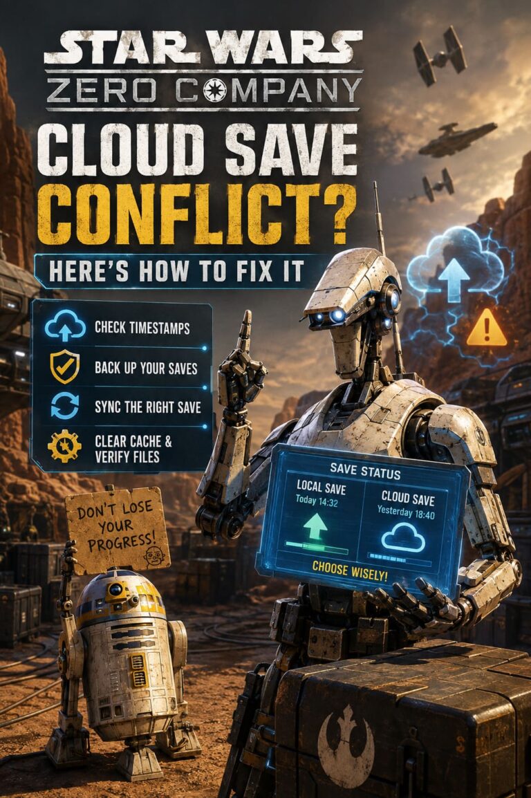 How to Fix Cloud Save Conflict in Star Wars Zero Company (PC, Steam, Epic Games, Xbox, PS5)