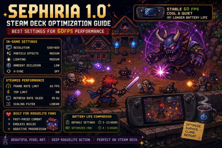 Sephiria 1.0 Steam Deck Optimization Guide: Best Settings for 60FPS Performance