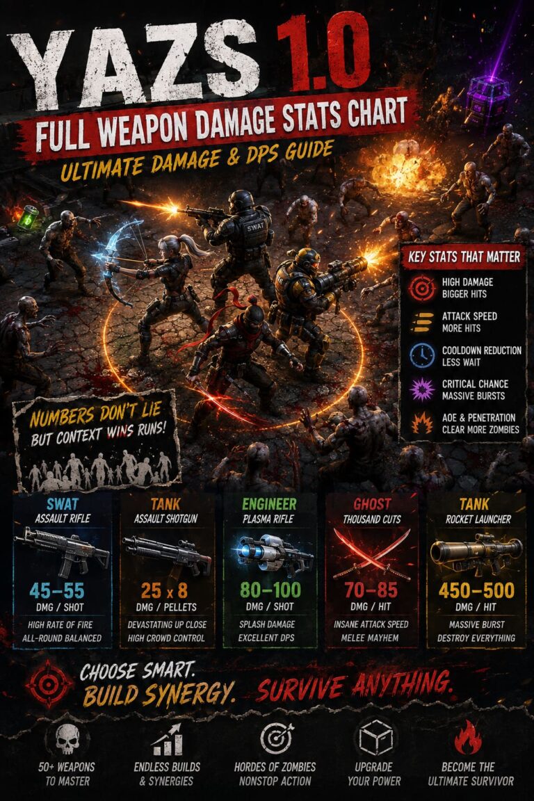 YAZS 1.0 Full Weapon Damage Stats Chart: Ultimate Damage and DPS Guide