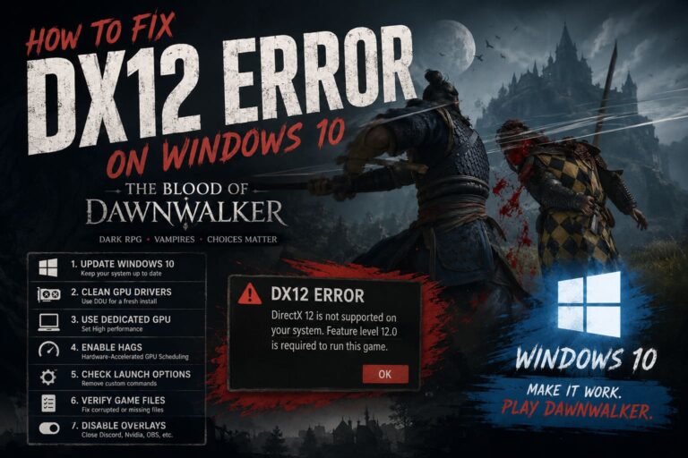 How to Fix The Blood of Dawnwalker DX12 Error on Windows 10
