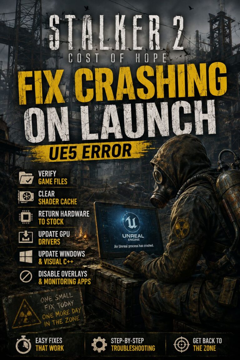How to Fix STALKER 2 Cost of Hope Crashing on Launch UE5 Error