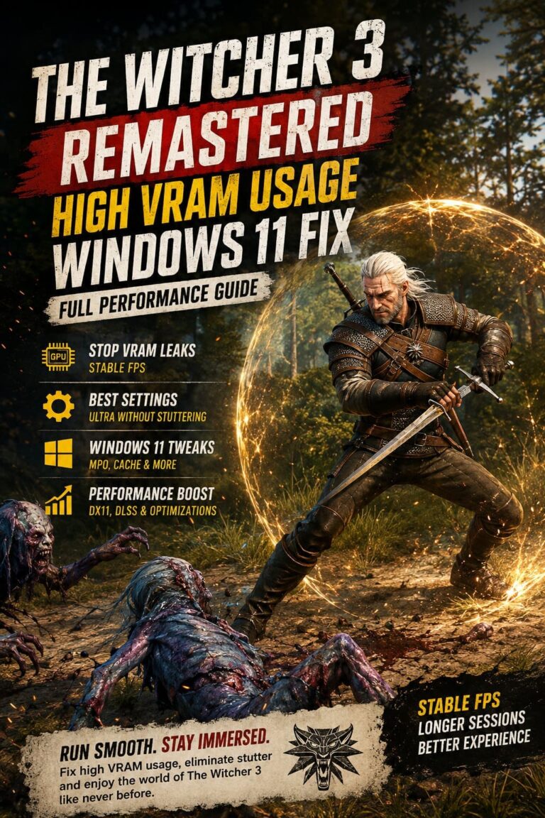 Witcher 3 Remastered High VRAM Usage Windows 11 Fix: Full Performance Guide