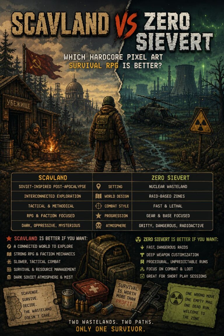 Scavland vs Zero Sievert: Which Hardcore Pixel Art Survival RPG Is Better?