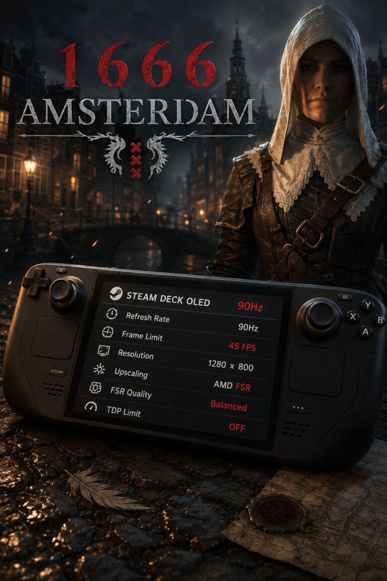 1666 Amsterdam Steam Deck Settings: Best Graphics Config for 45 FPS on OLED