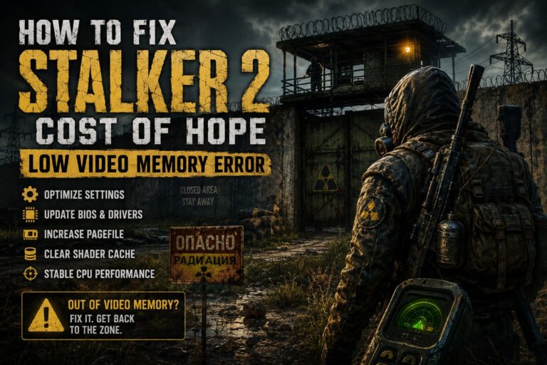 How to Fix STALKER 2 Cost of Hope Low Video Memory Error on PC