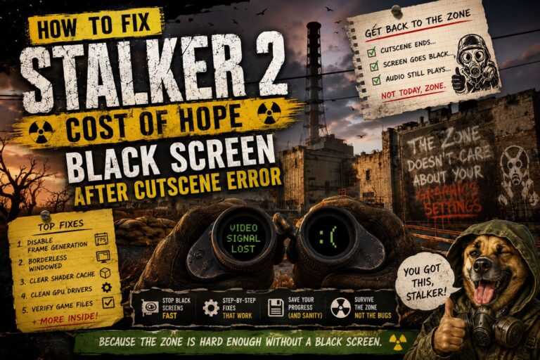 How to Fix Stalker 2 Cost of Hope Black Screen After Cutscene Error