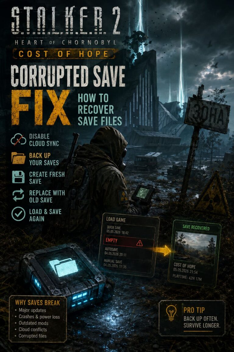STALKER 2 Cost of Hope Corrupted Save Fix: How to Recover Save Files