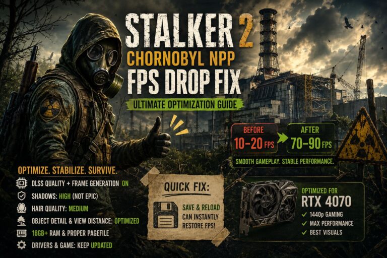 STALKER 2 Chornobyl NPP FPS Drop Fix RTX 4070: Ultimate Optimization Guide
