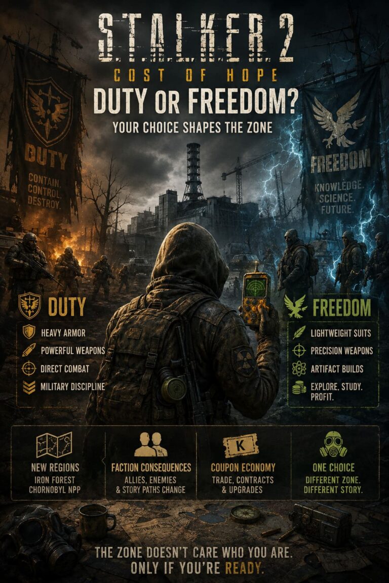 STALKER 2 Cost of Hope DLC: Should You Choose Duty or Freedom? Faction Rewards and Consequences Explained