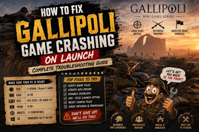 How to Fix Gallipoli Game Crashing on Launch: Complete Troubleshooting Guide