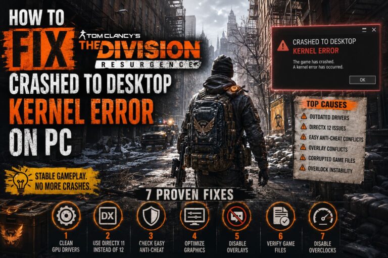 How to Fix The Division Resurgence Crashed to Desktop Kernel Error on PC
