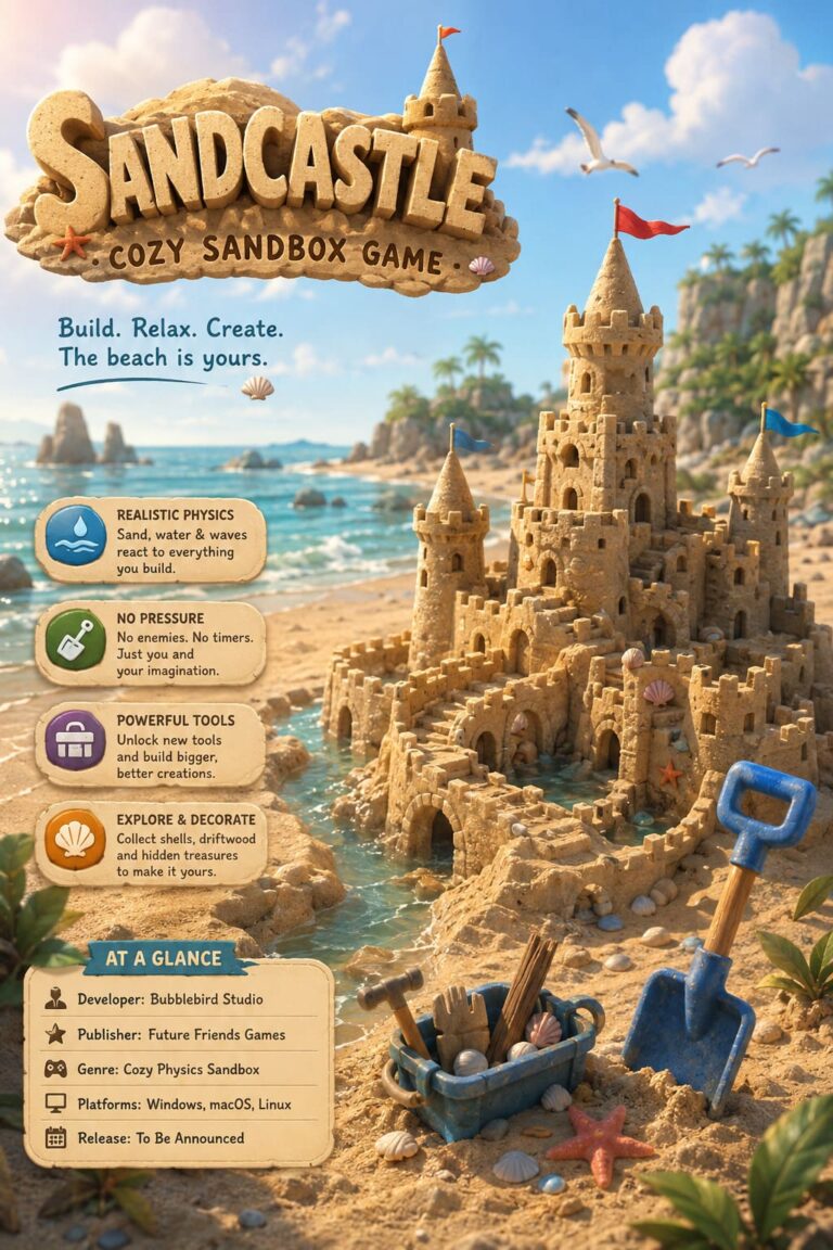 Sandcastle Cozy Sandbox Game Platforms, Release Window, and Gameplay Guide