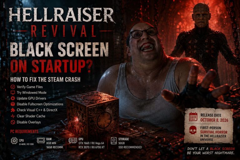 Hellraiser: Revival Black Screen on Startup: How to Fix the Steam Crash