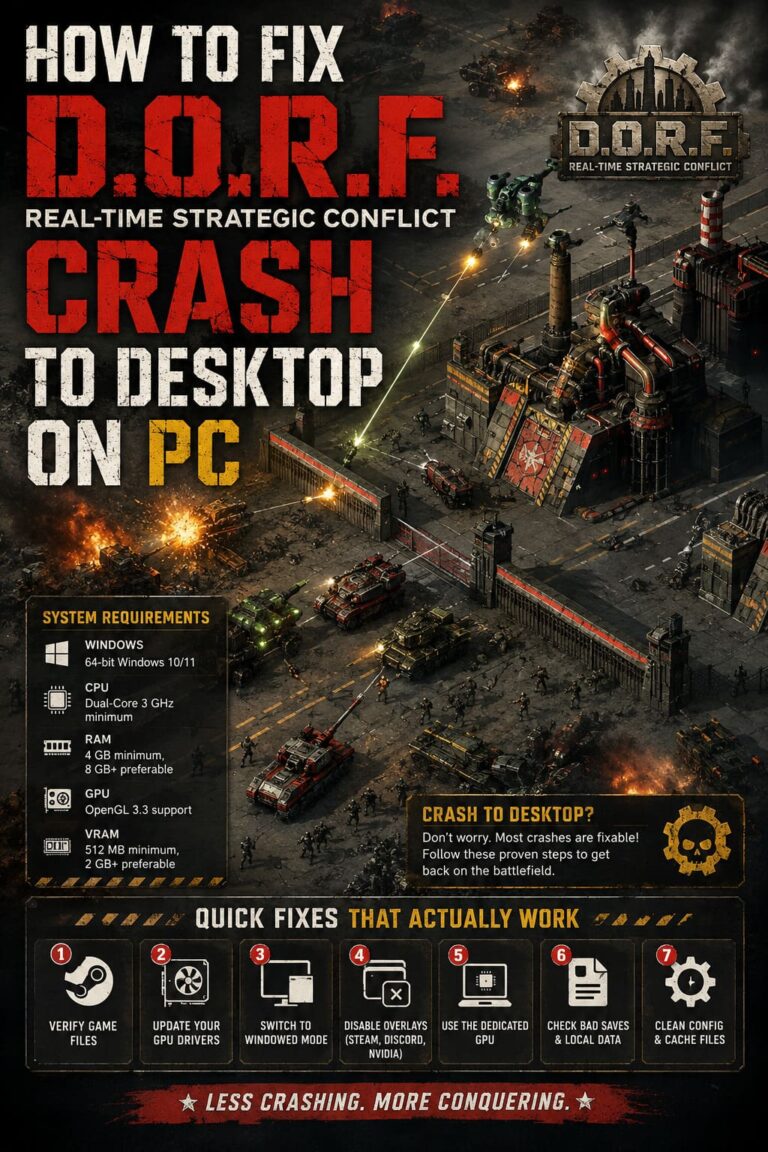 How to Fix D.O.R.F. Real-Time Strategic Conflict Crash to Desktop on PC