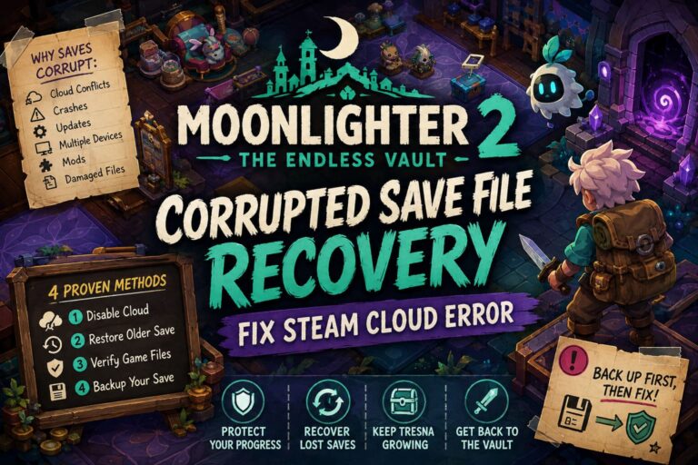 Moonlighter 2 Corrupted Save File Recovery: Fix Steam Cloud Error