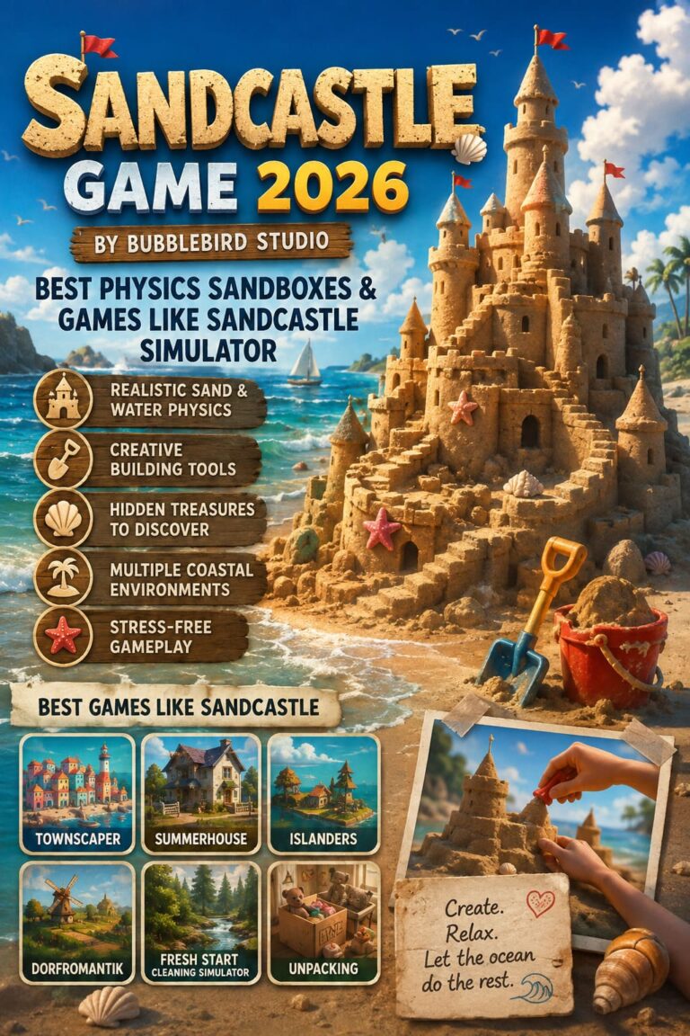 Sandcastle Game 2026 by Bubblebird Studio: Best Physics Sandboxes and Games Like Sandcastle Simulator
