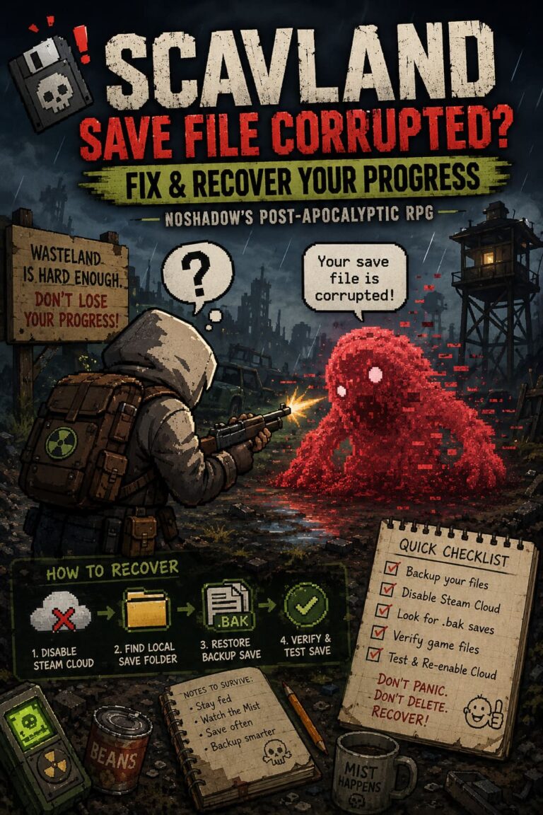 Scavland Save File Corrupted Fix: How to Recover Lost Progress in NoShadow’s Post-Apocalyptic RPG
