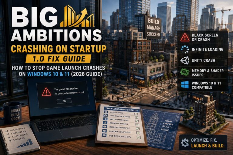 Big Ambitions Crashing on Startup 1.0 Fix: How to Stop Game Launch Crashes on Windows 10 & 11 (2026 Guide)