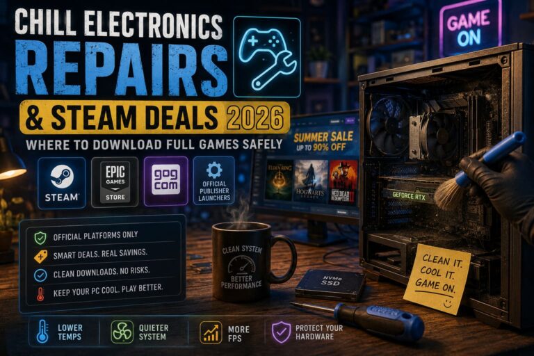 Chill Electronics Repairs & Steam Deals 2026: Where to Download Full Games Safely
