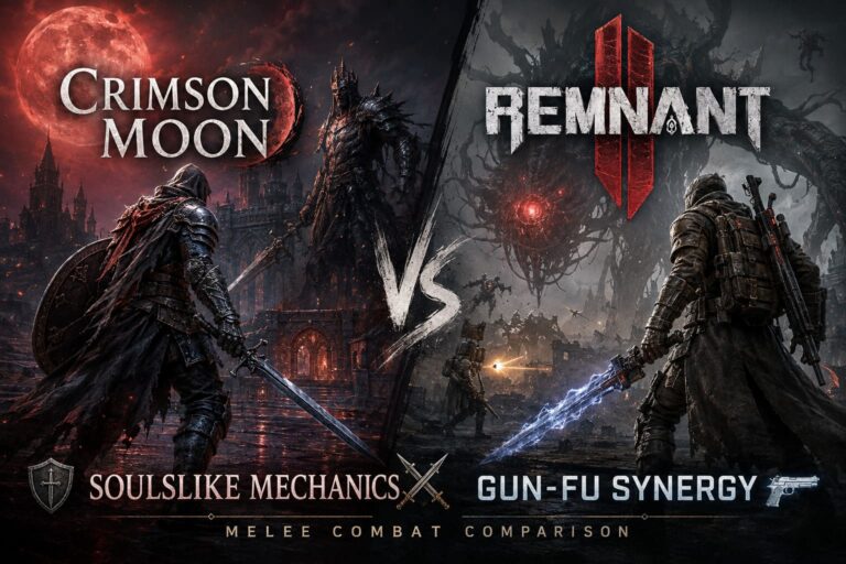 Crimson Moon vs Remnant 2 Melee Combat Comparison: Soulslike Mechanics vs Gun-Fu Synergy