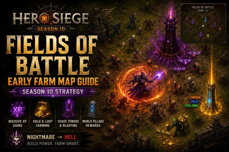 Hero Siege Fields of Battle Early Farm Map Guide: Season 10 Strategy