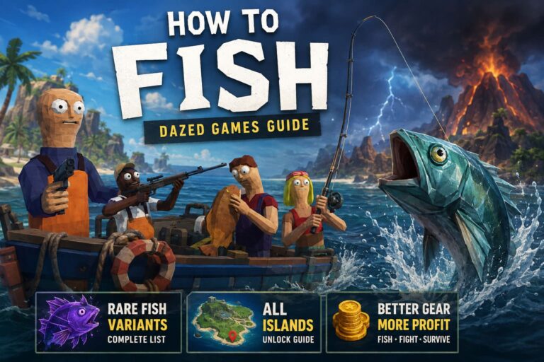 How to Fish Dazed Games Guide: Rare Fish Variants List and All Islands Unlock