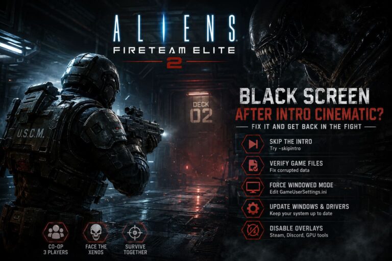 How to Fix Aliens Fireteam Elite 2 Black Screen on Startup After Intro Cinematic