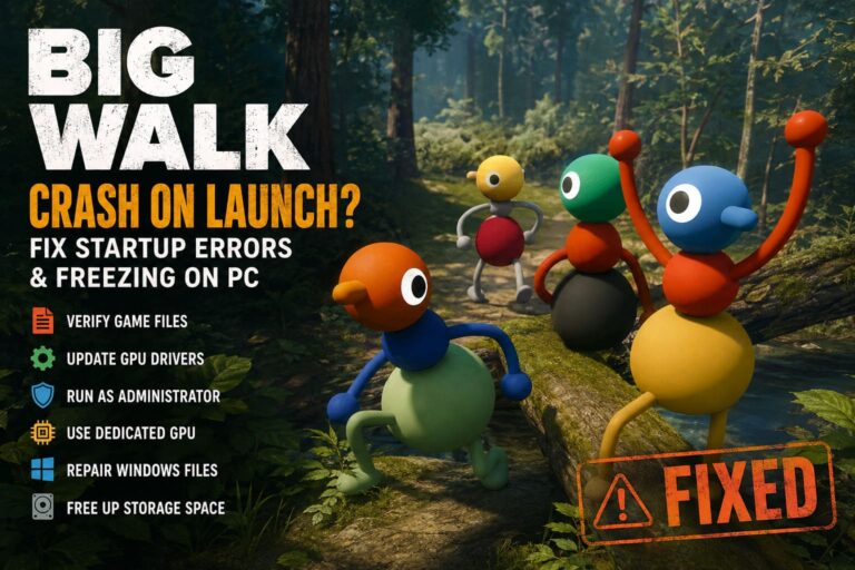 How to Fix Big Walk Crash on Launch, Startup Errors, and Freezing on PC