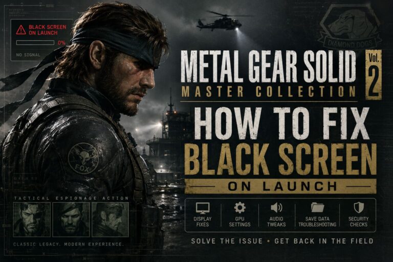 How to Fix Metal Gear Solid: Master Collection Vol 2 Black Screen on Launch (2026 Guide)