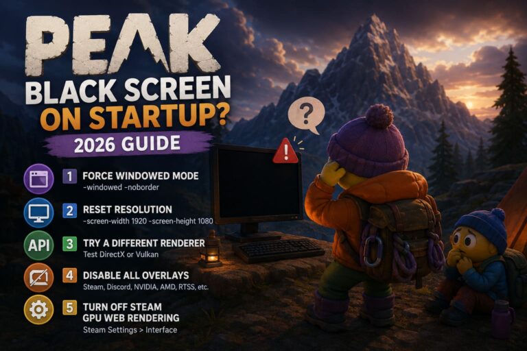 How to Fix PEAK Black Screen on Startup Steam Error (2026 Guide)
