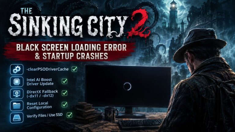 How to Fix The Sinking City 2 Black Screen Loading Error & Startup Crashes