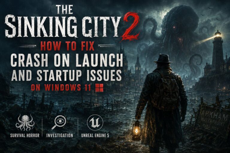 How to Fix The Sinking City 2 Crash on Launch and Startup Issues on Windows 11