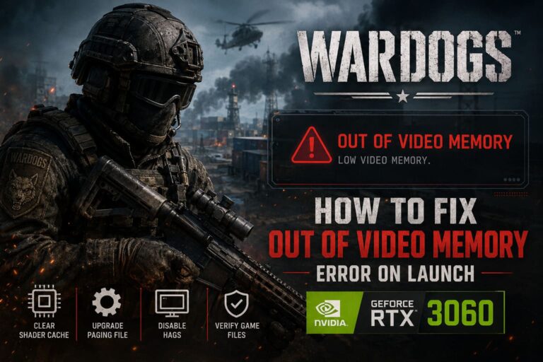 How to Fix WARDOGS Out of Video Memory Error on Launch (RTX 3060 Guide)