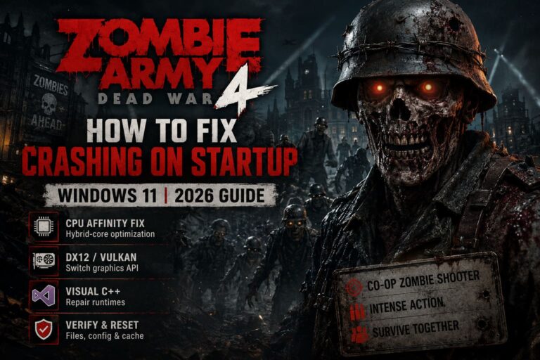 How to Fix Zombie Army 4: Dead War Crashing on Startup in Windows 11 (2026 Guide)