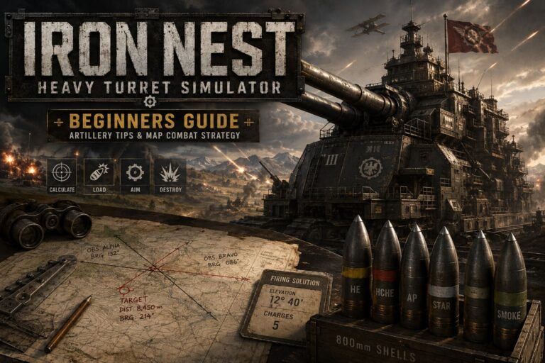 IRON NEST Heavy Turret Simulator Beginners Guide: Artillery Tips & Map Combat Strategy
