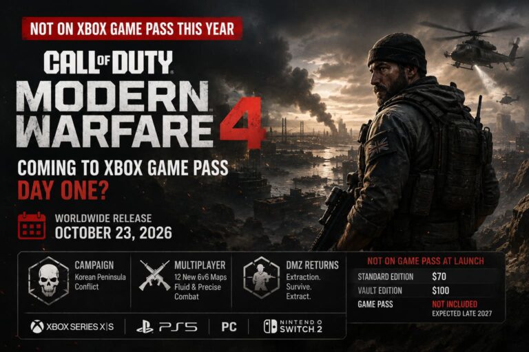 Is Call of Duty Modern Warfare 4 Coming to Xbox Game Pass Day One? (2026 Release)