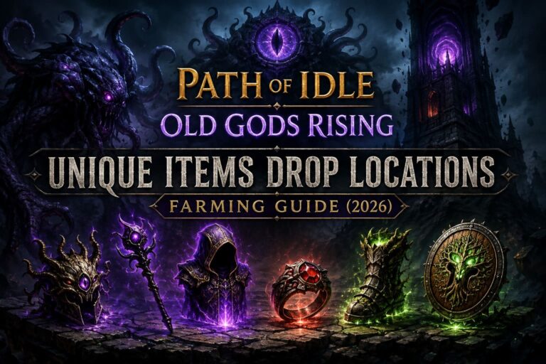 Path of Idle Old Gods Rising Unique Items Drop Locations: Farming Guide (2026)