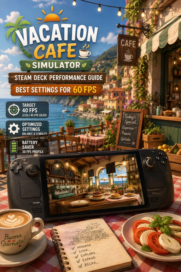 Vacation Cafe Simulator Steam Deck Performance Guide: Best Settings for 60 FPS
