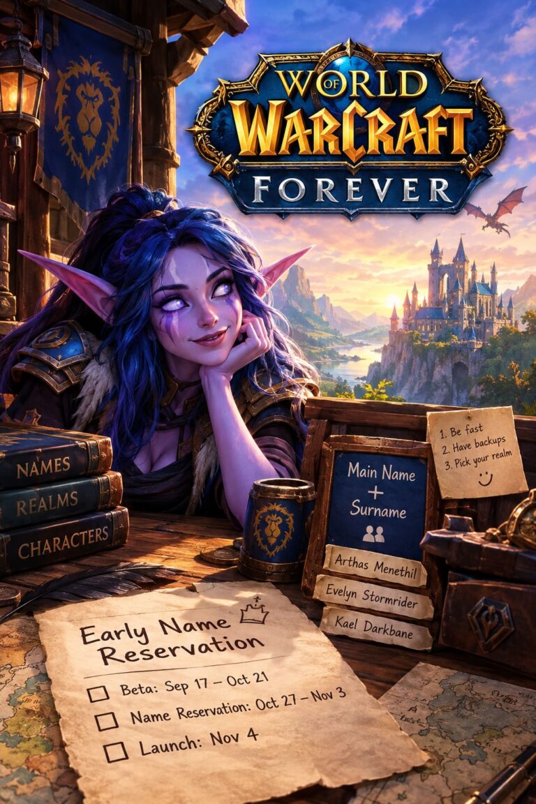 WoW Forever Early Name Reservation Guide: Dates, Rules, and Naming System Explained