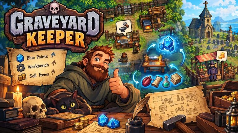 Graveyard Keeper Ultimate FAQ: How to move workbenches, get blue points, and sell items
