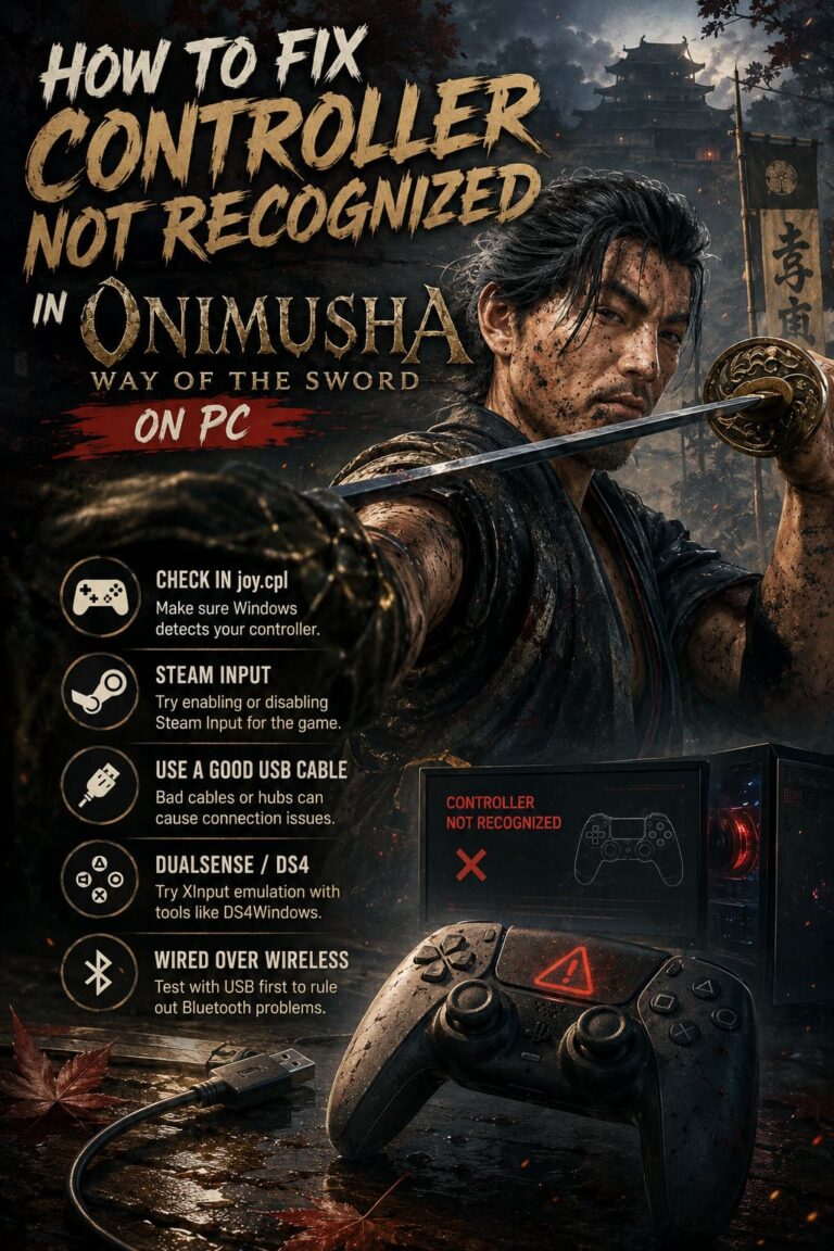 How to Fix Controller Not Recognized in Onimusha: Way of the Sword on PC