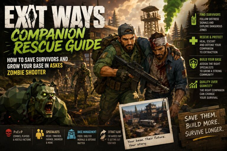Exit Ways Companion Rescue Guide: How to Save Survivors and Grow Your Base in ASKES Zombie Shooter